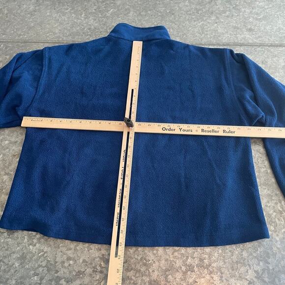 Vintage Woolrich Polartec Fleece Full Zip Sweatshirt Jacket Mens Medium Blue 90s - Picture 11 of 13